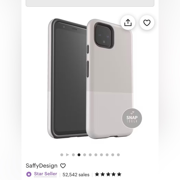 New never iPhone 13 tough, used SaffyDesign matte white and peach phone case. - Picture 4 of 5